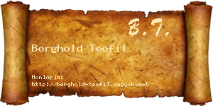 Berghold Teofil névjegykártya
